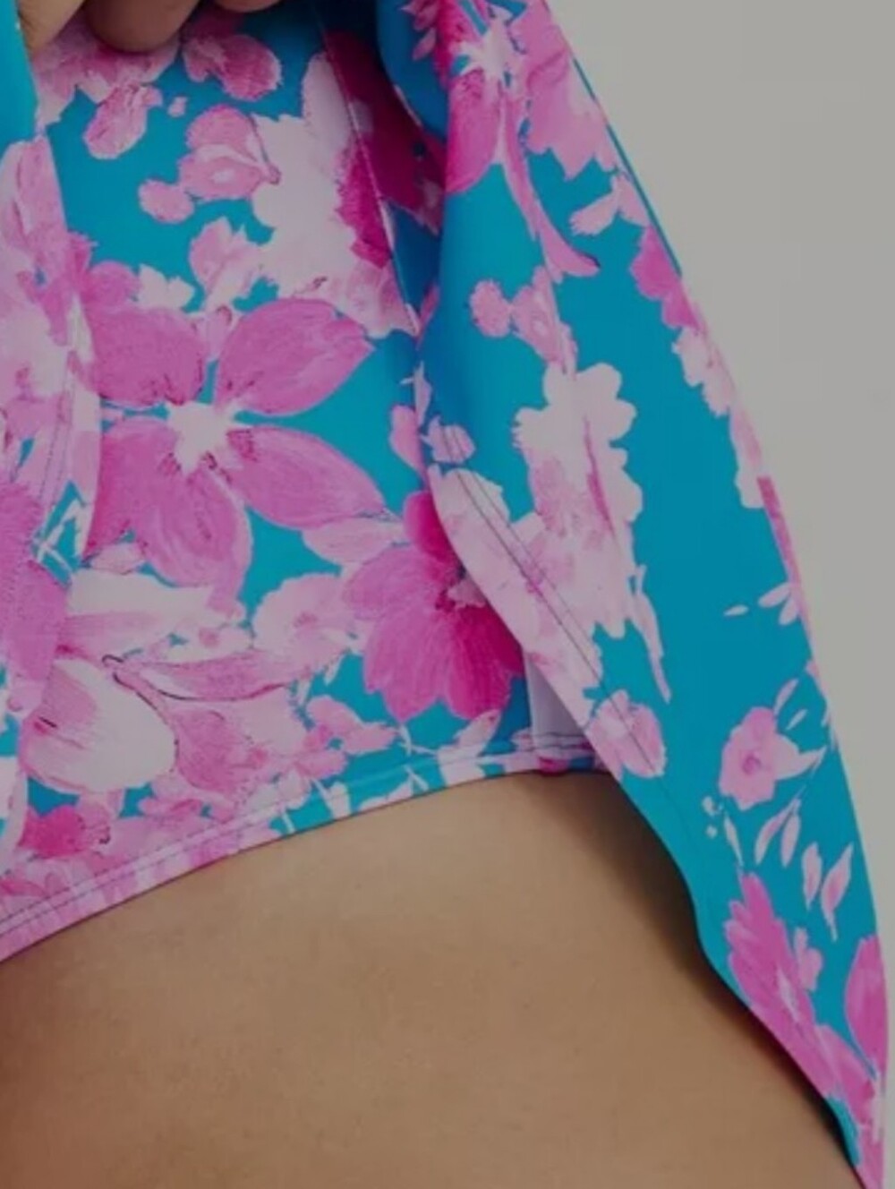 Blue & Pink Floral Fit-and-Flare Swimdress - Picture 3 of 7